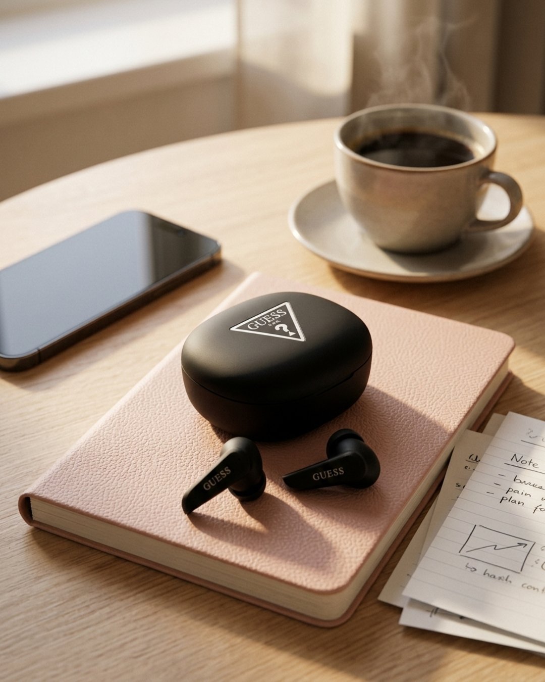 Audífonos Guess Wireless Earbuds con Estuche de Carga – Negro